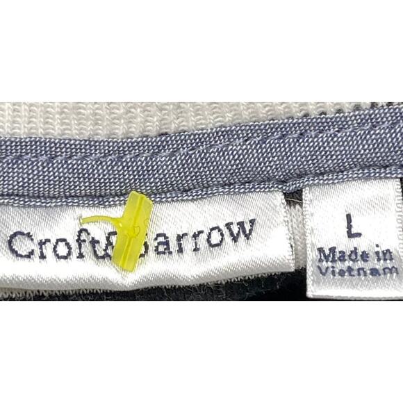 Croft Barrow Top Womens Size L Black White Striped Mock Neck Minimalist Capsule - Picture 4 of 6